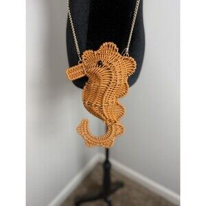 Tommy Bahama Seahorse Wicker Crossbody Bag Viral Mini Purse NWT